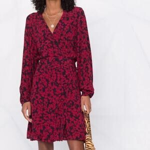 Zadig & Voltaire Russo Bico Floral Skull Print Mini Wrap Dress XS